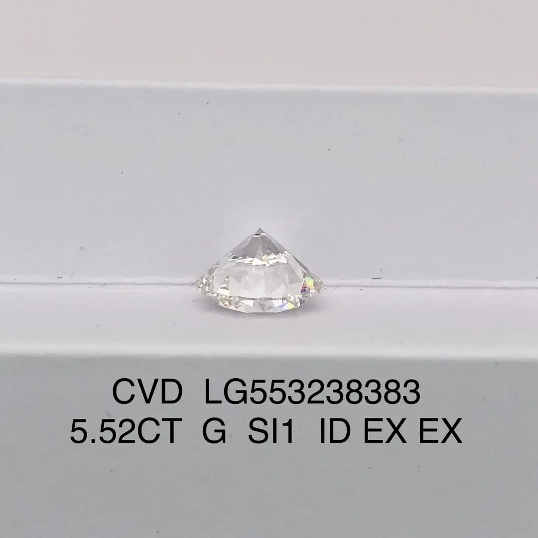 ラウンドブリラン5.5ct G SI1 CVDダイヤモンドラボが栽培された