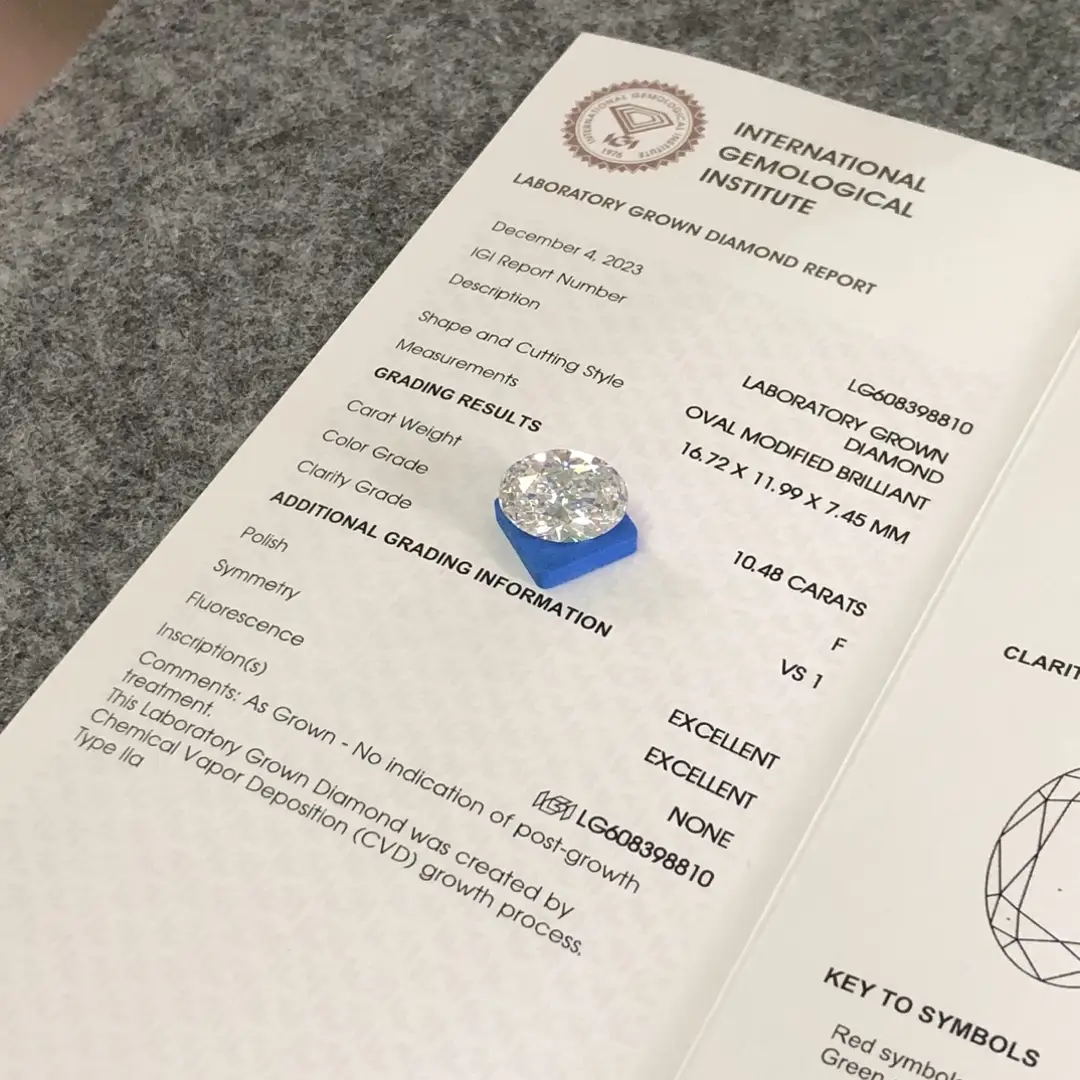 2.5 Ct Oval Lab Diamond IGI Certified 6