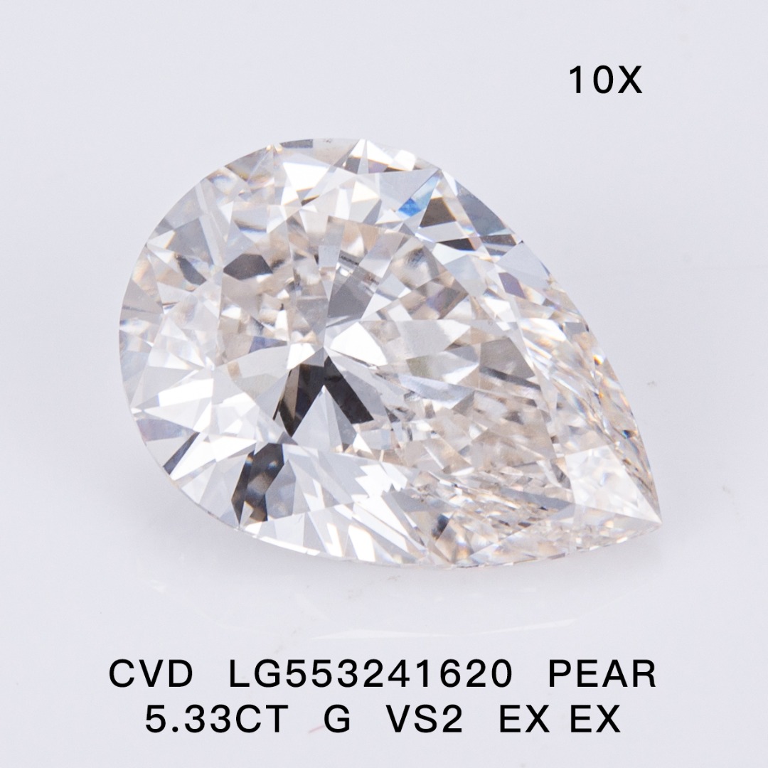 Pear Shape 5.3ct G VS2 CVD Diamond Lab Grown Diamond IGI Certificate 10