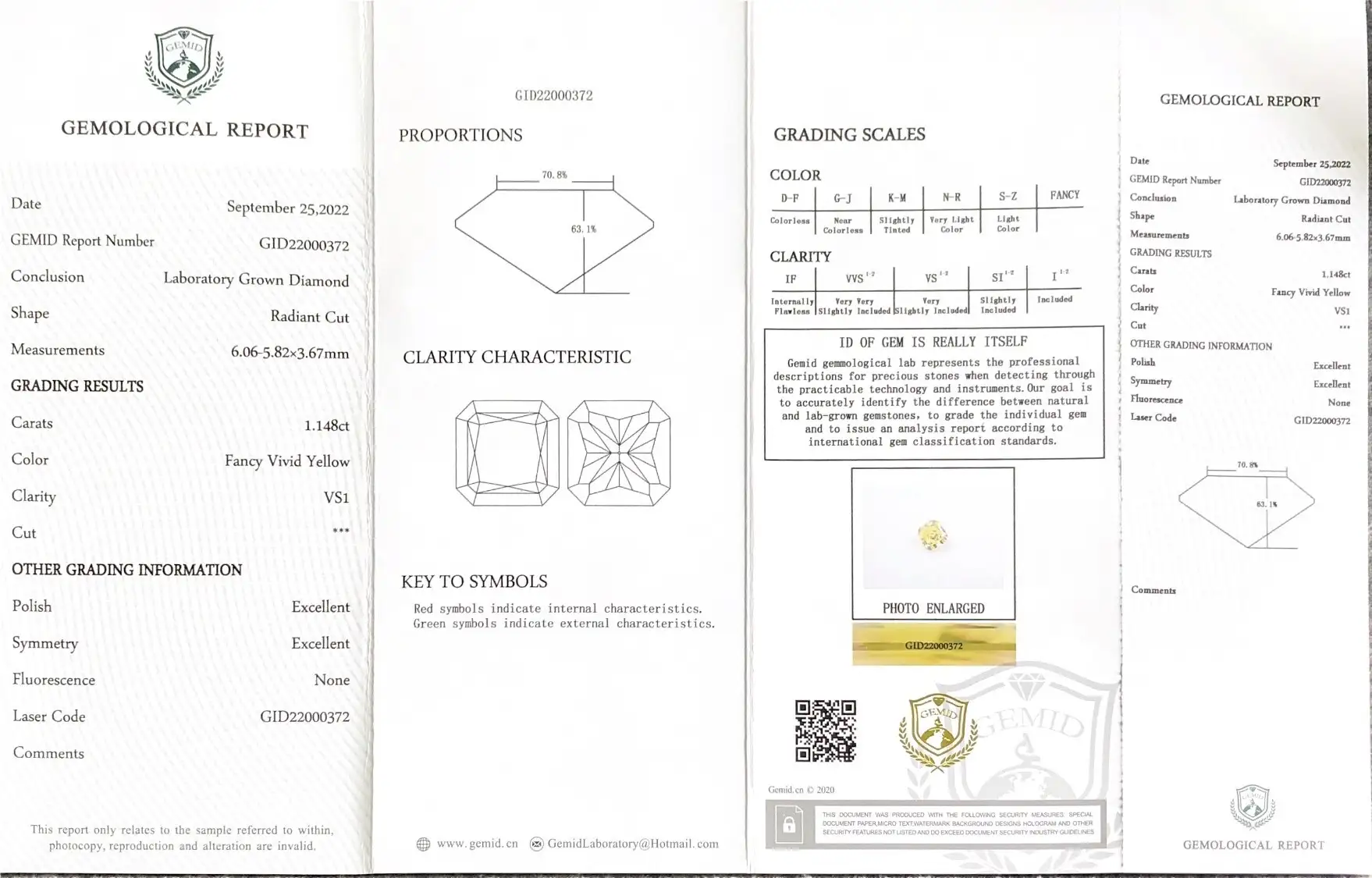 Lab Created Yellow Diamonds - 0.3 ct to 10 ct, Daily Update List, GMID Certificate 3