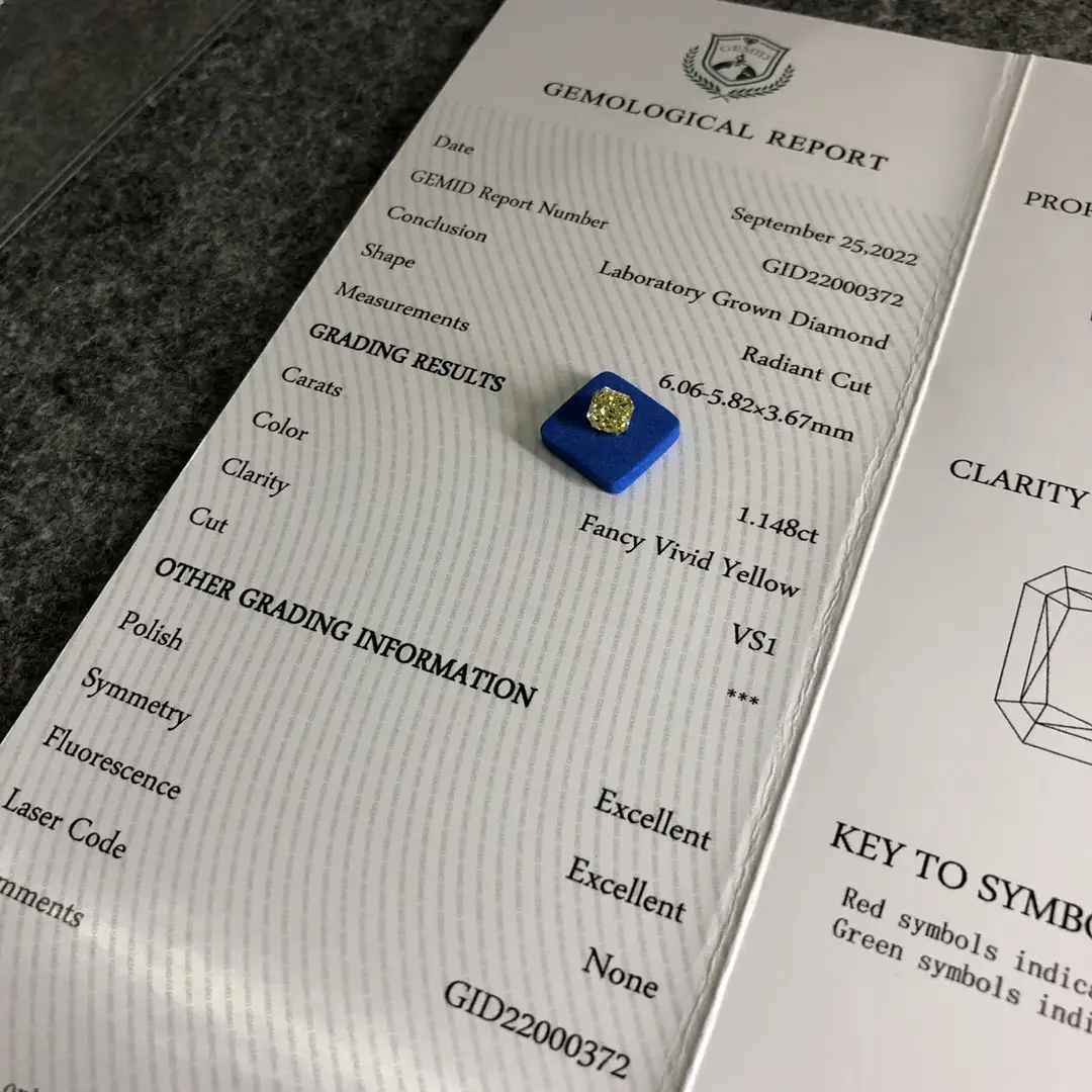 Lab Created Yellow Diamonds - 0.3 ct to 10 ct, Daily Update List, GMID Certificate 4