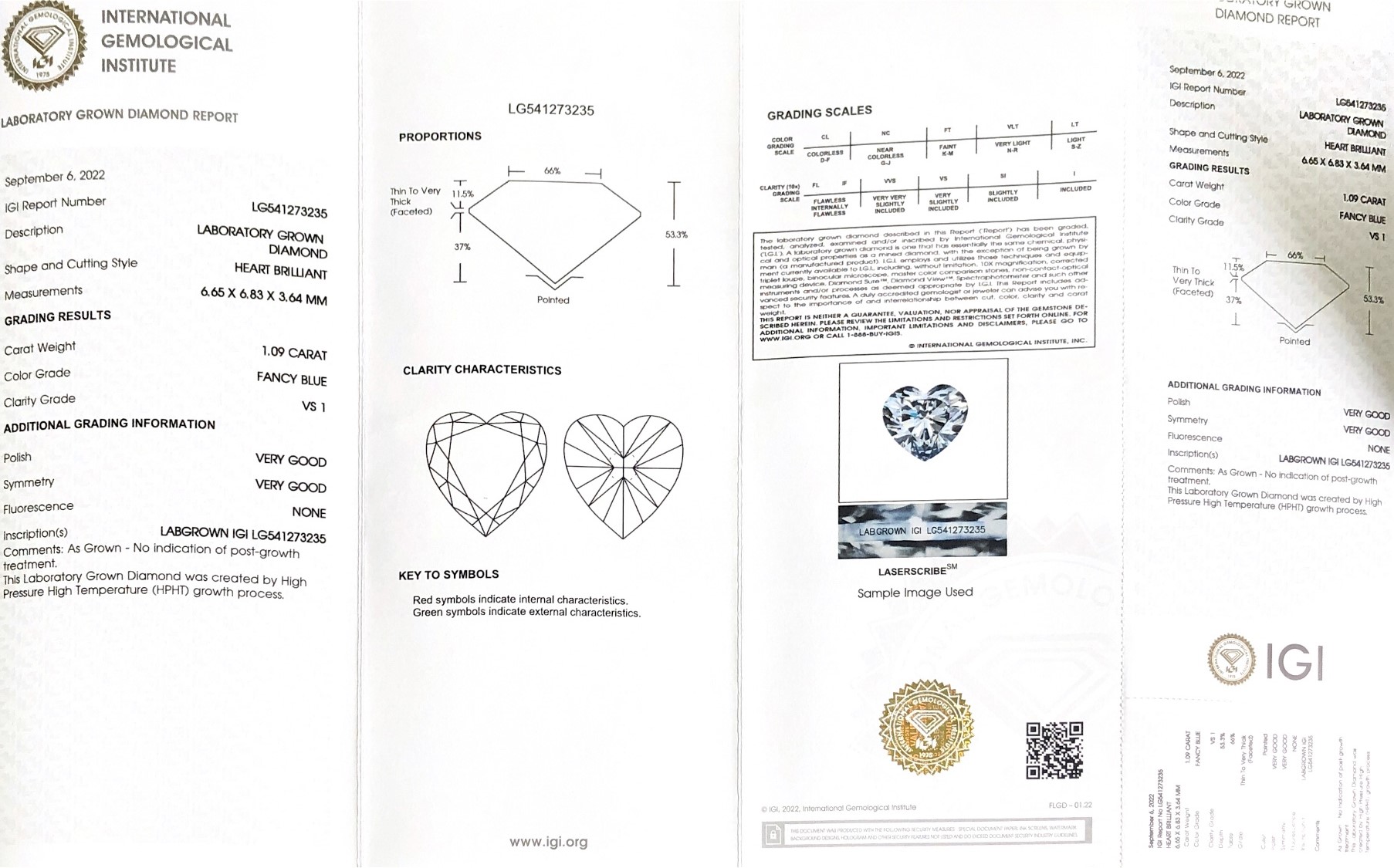 Heart 1ct Fancy Blue VS1 HPHT Diamond Lab Grown Diamond IGI Certificate 7