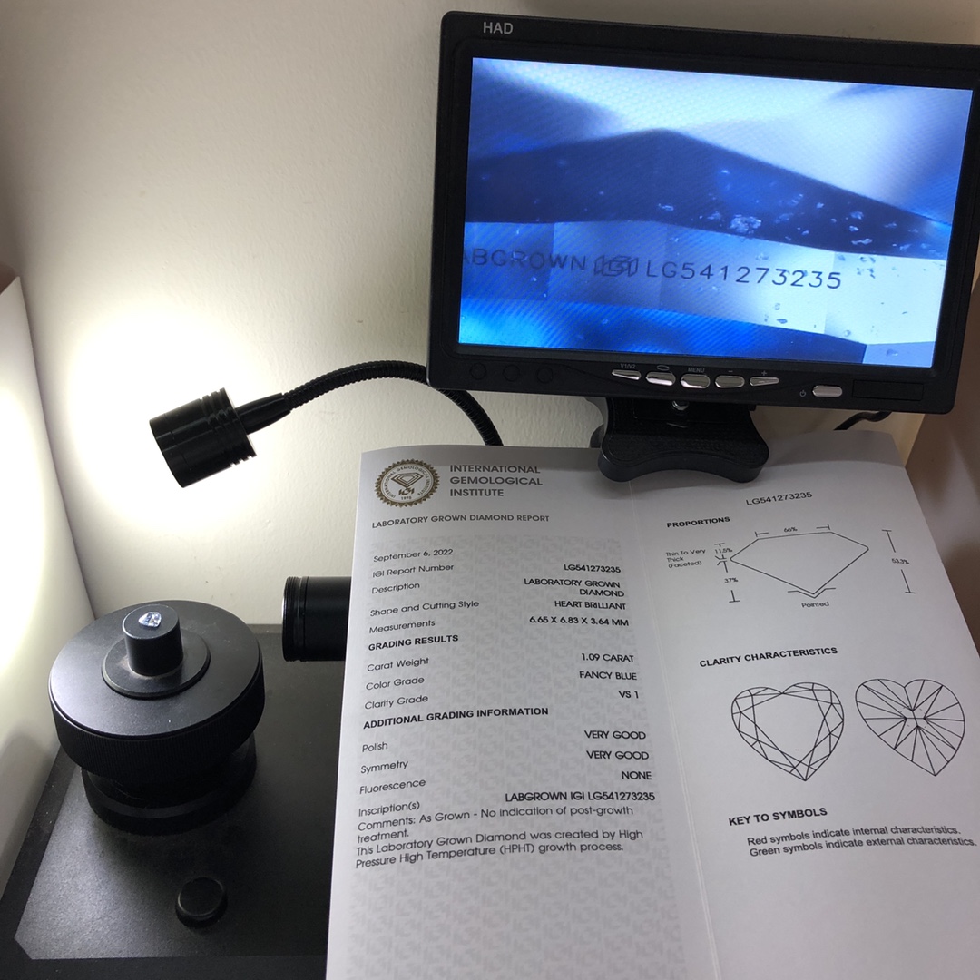 Heart 1ct Fancy Blue VS1 HPHT Diamond Lab Grown Diamond IGI Certificate 8
