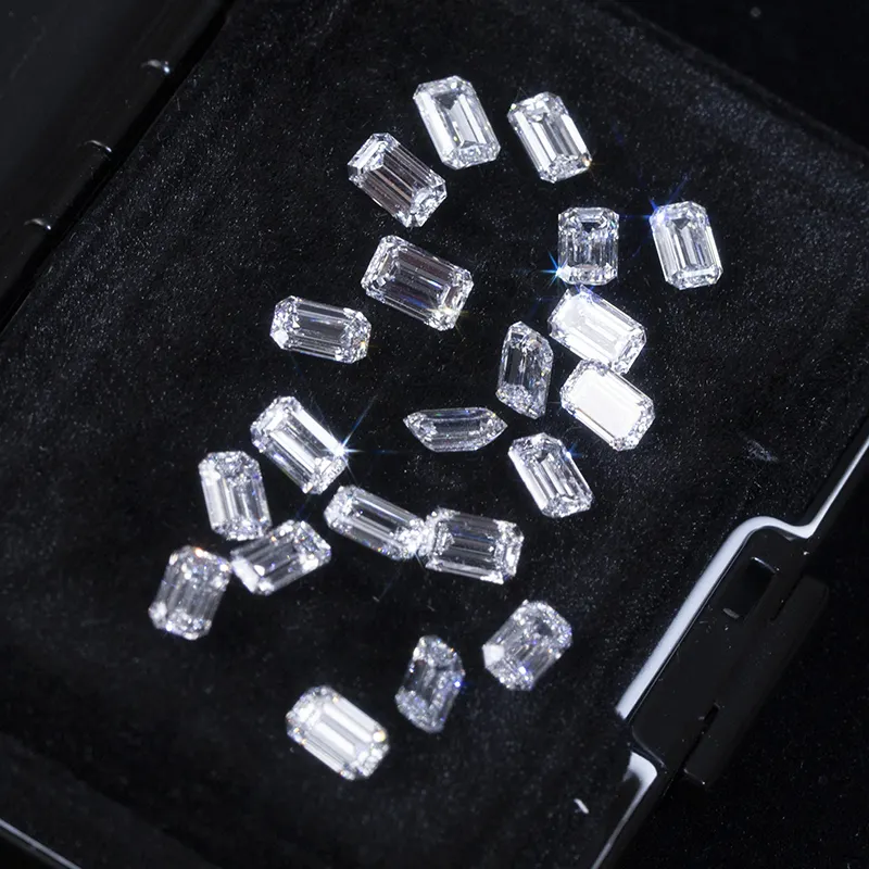 3 carat emerald cut lab created diamond at Wholesale Prices | Messi Jewelry 6