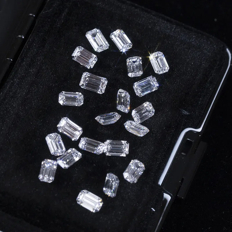 3 carat emerald cut lab created diamond at Wholesale Prices | Messi Jewelry 7