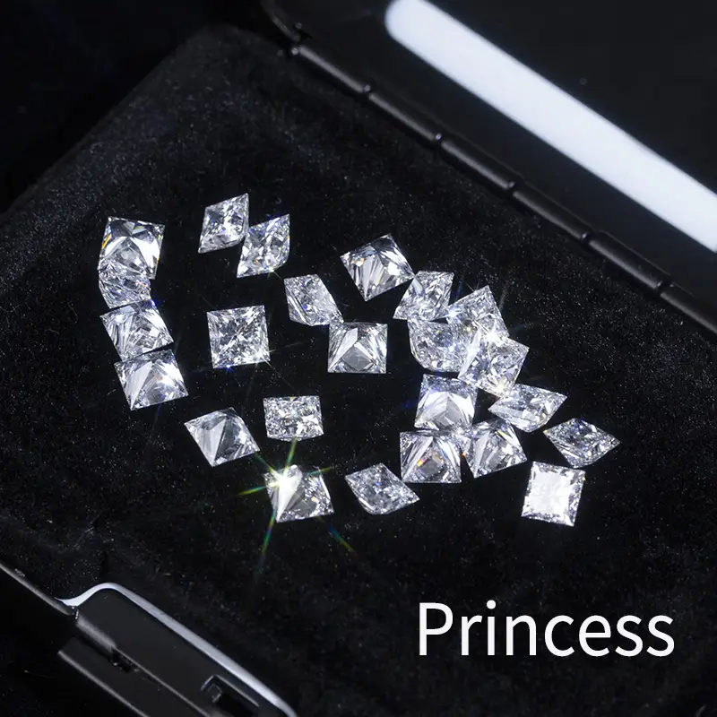 Princess Shape Melee Size Lab Grown Diamond Hpht DEF vs 1,5x1,5 mm - 5x5mm 1