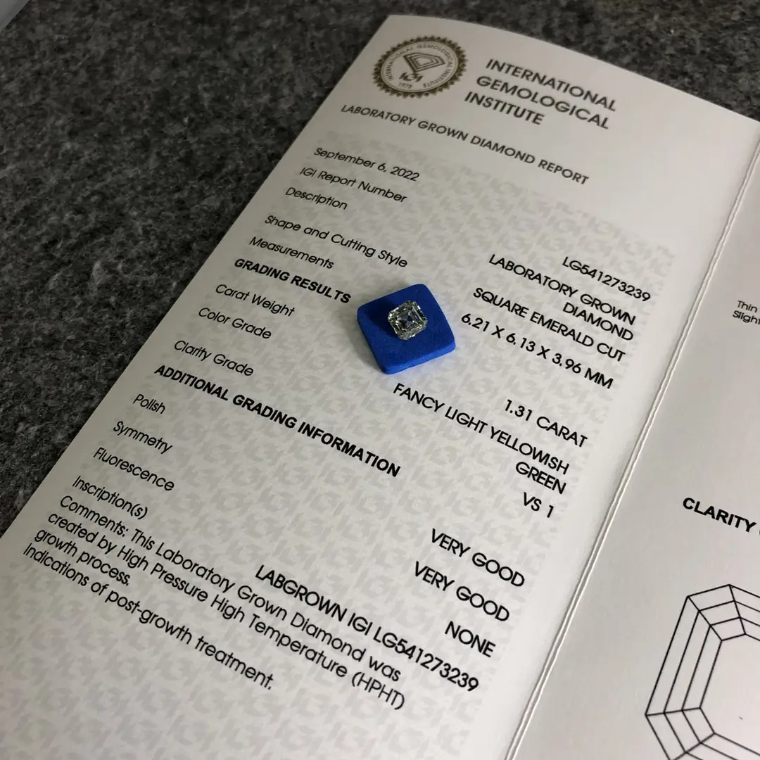 Lab-Grown Diamonds 0.3-10ct with IGI Certificate - Daily Update Diamond List available - Synthetic Green Diamond 4