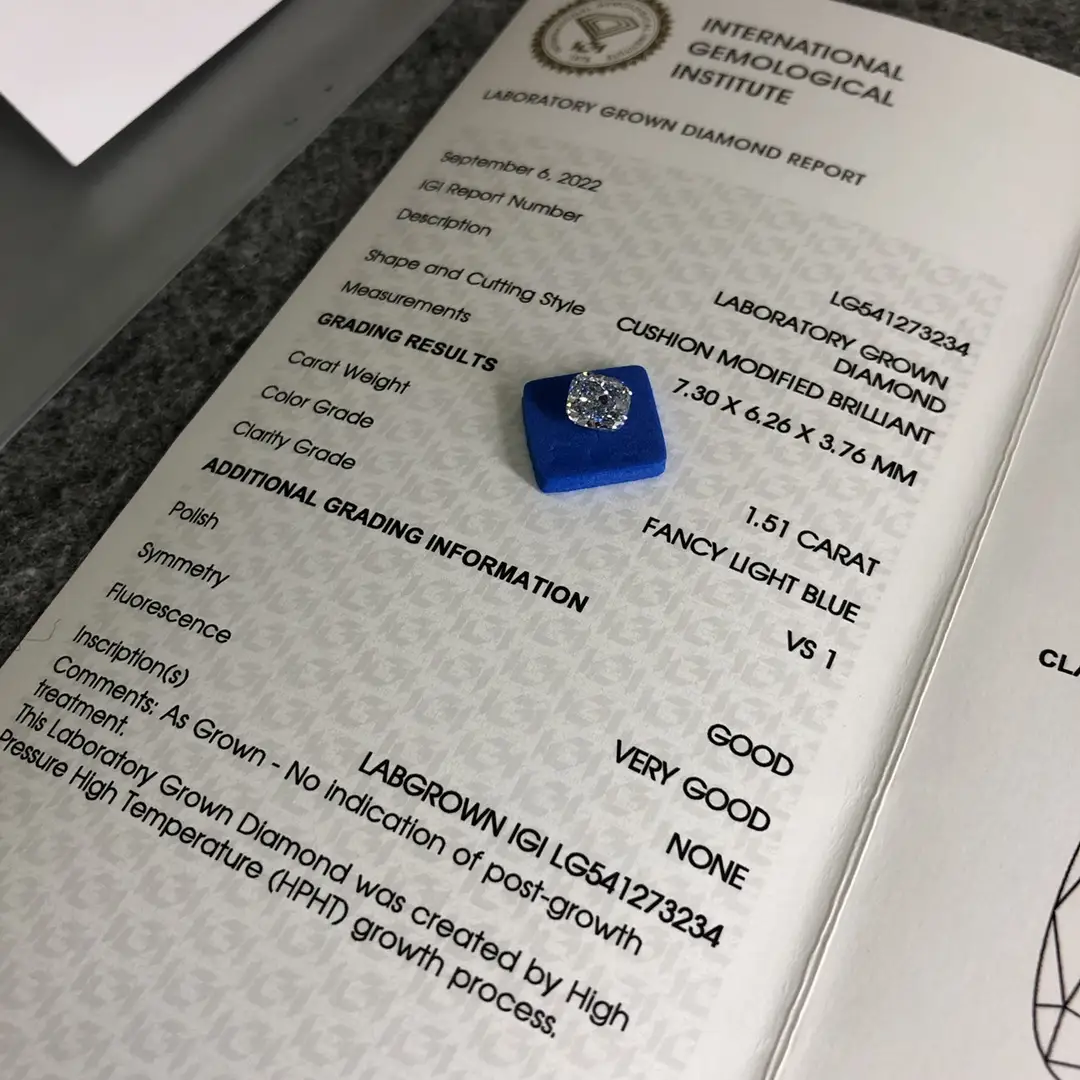 Custom 2 carat cushion cut lab diamond from China Manufacturer | Messi Jewelry 3