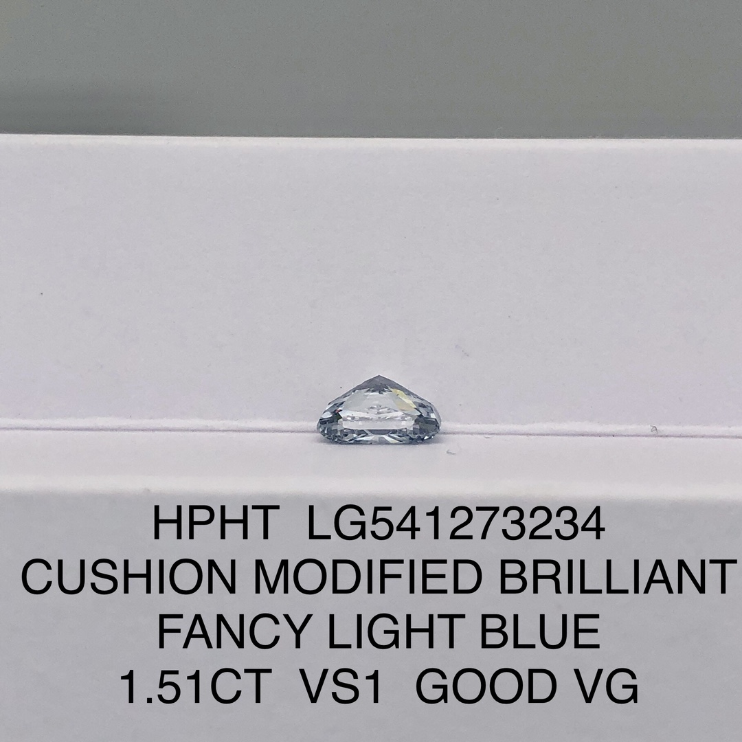 Cushion 1.5ct Fancy Light Blue VS1 HPHT Diamond Lab Grown Diamond IGI Certificate 10