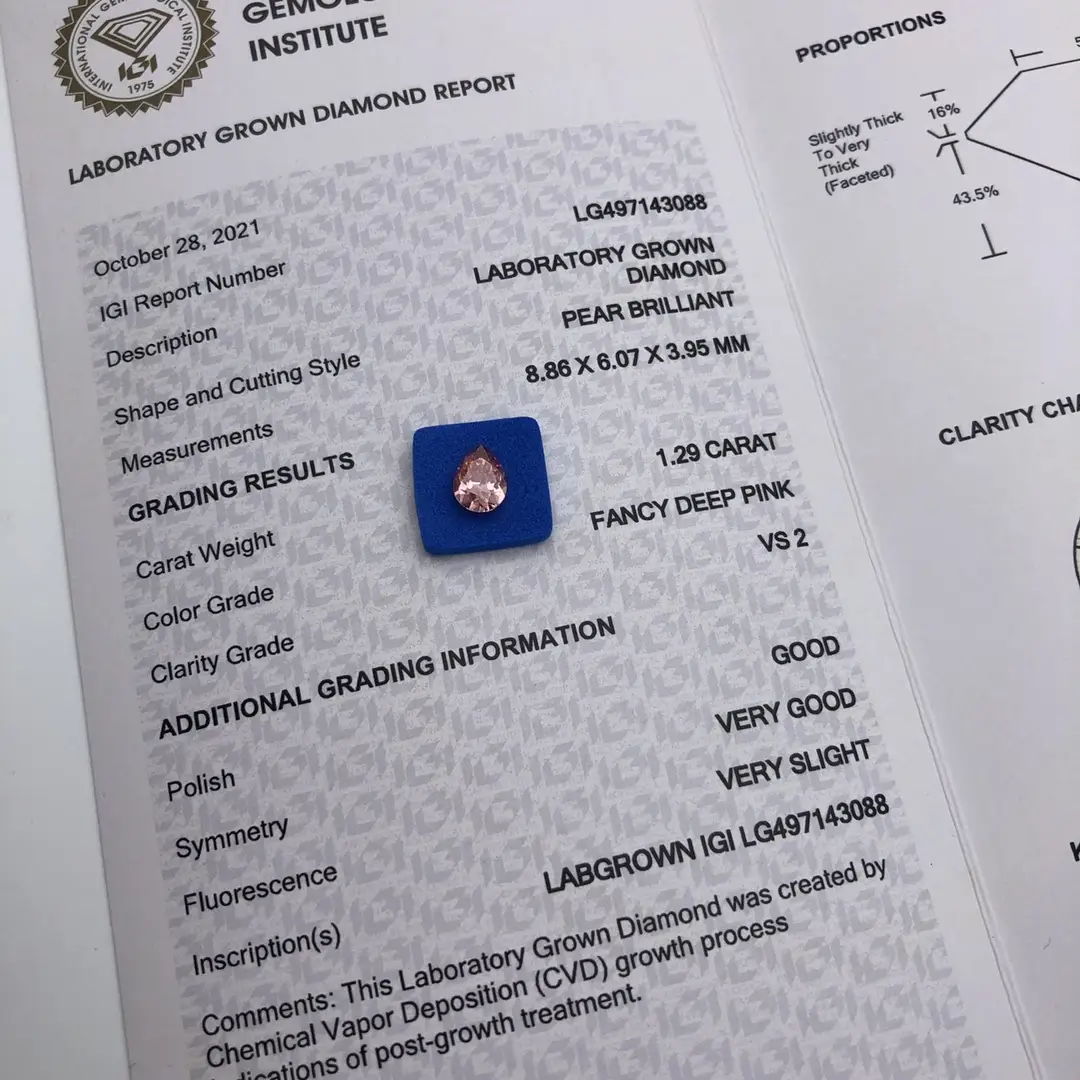 Custom pear cut lab diamond factory Manufacturer | Messi Jewelry 5