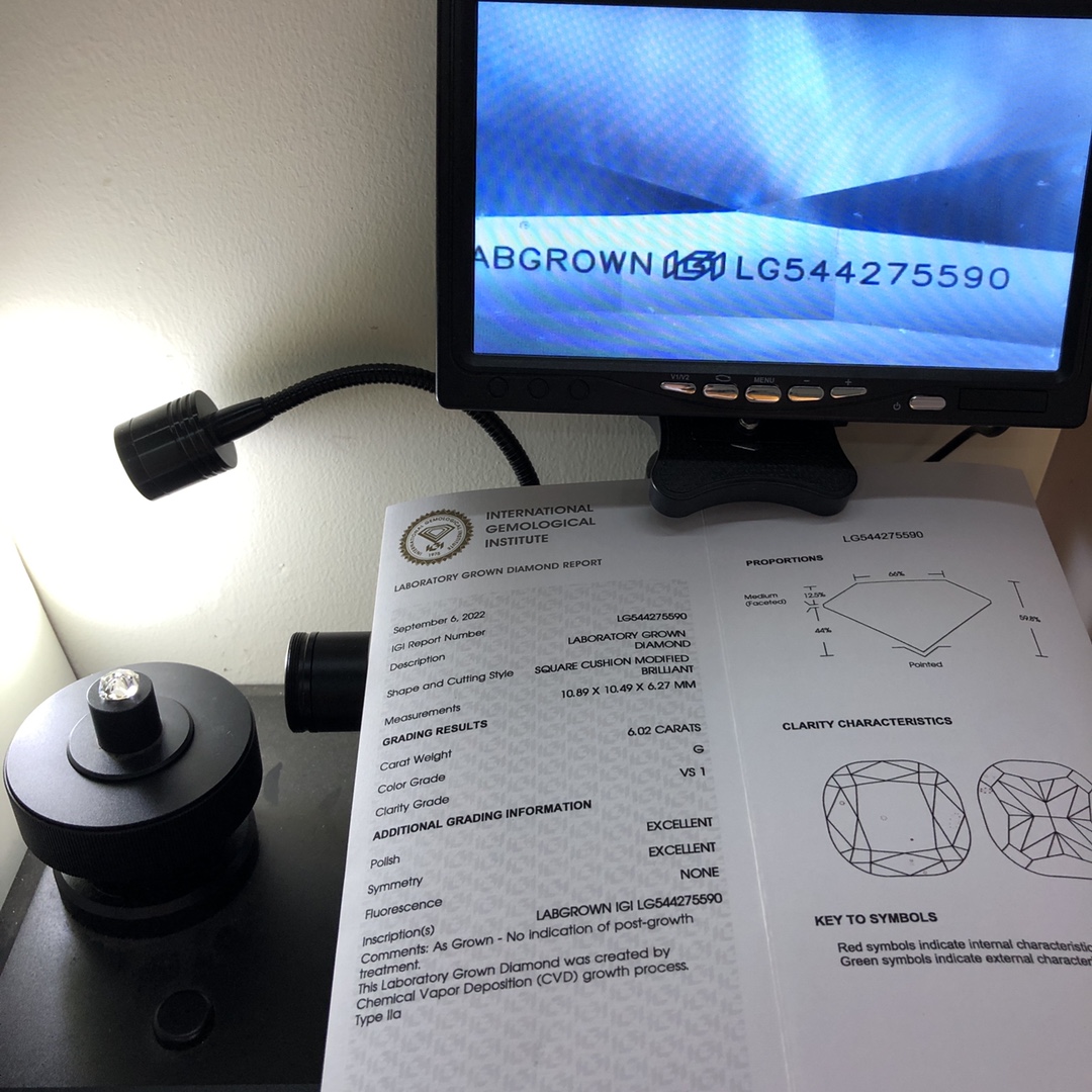 وسادة مربعة 6CT G VS1 CVD Diamond Lab Commer 8