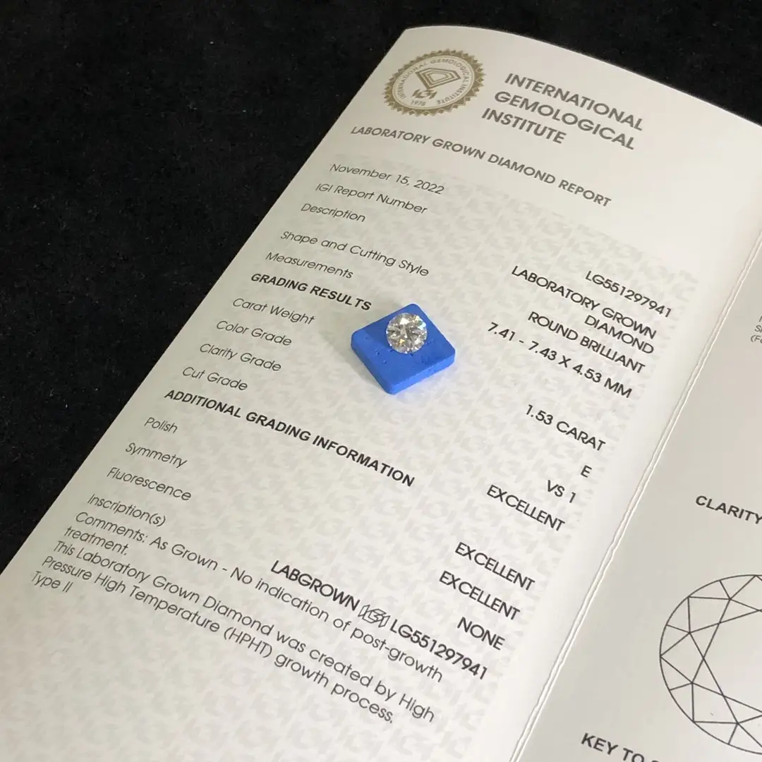 Lab Grown Diamonds 0.3-10 ct: IGI Certificate, GIA Certified, Custom Sizes 4
