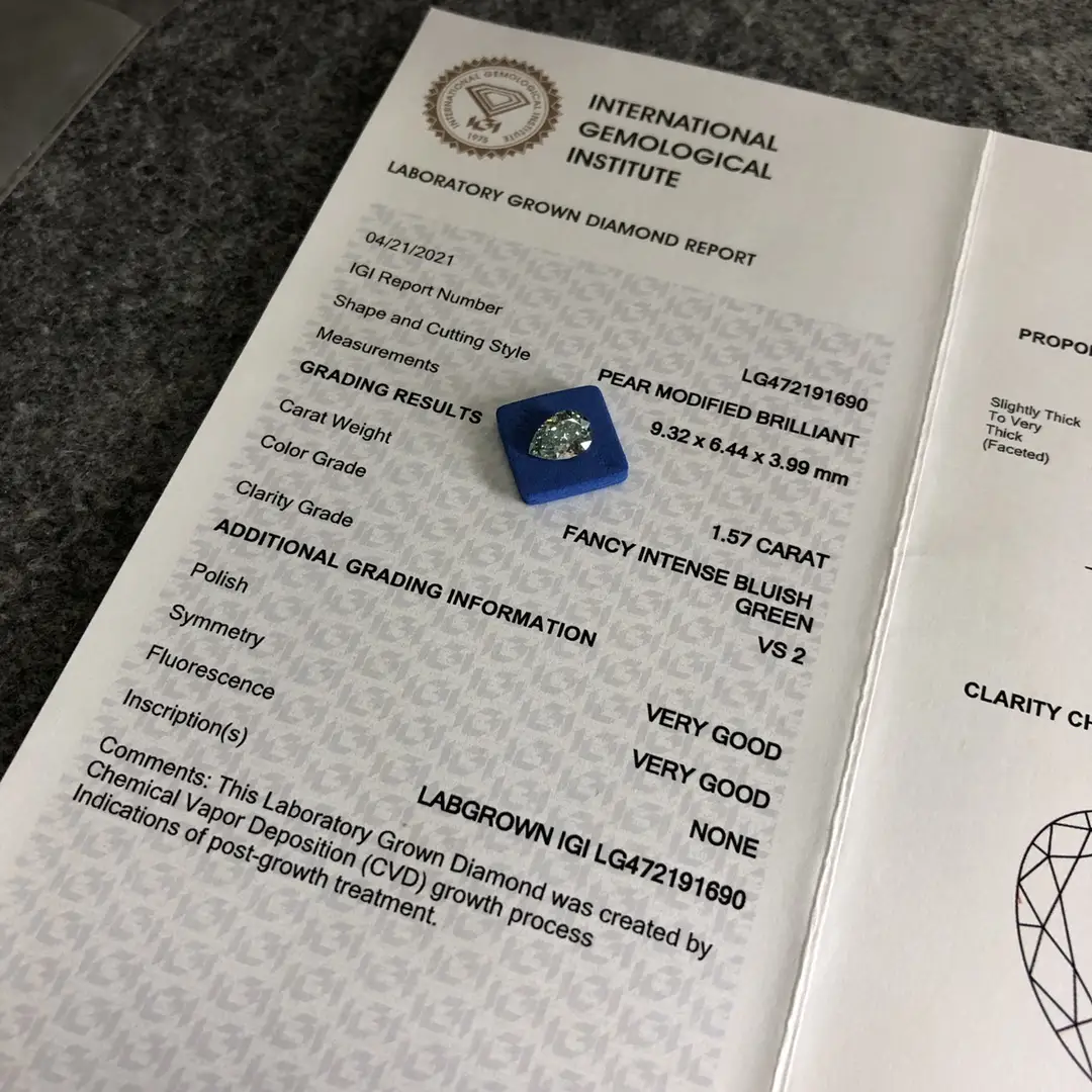 IGI Certified Lab Diamonds: Pear Shaped, 0.3ct-10ct. Contact for Daily Updates 6