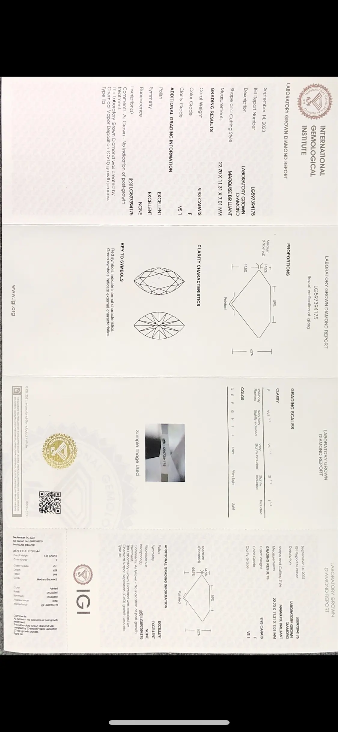 2ct Marquise Lab Diamond - IGI Certified - Custom Sizes and Shapes 6