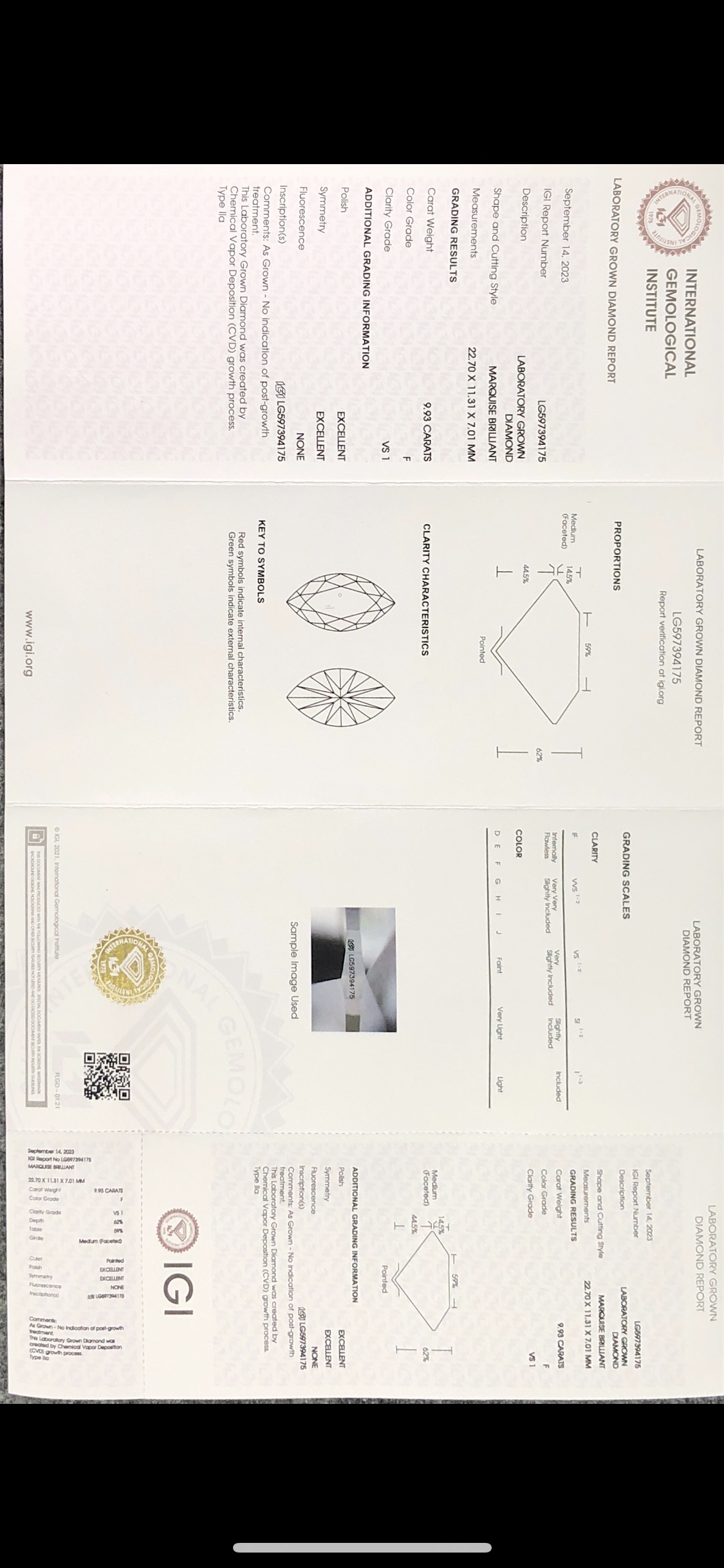 2ct Marquise Lab Diamond - IGI Certified - Custom Sizes and Shapes 7