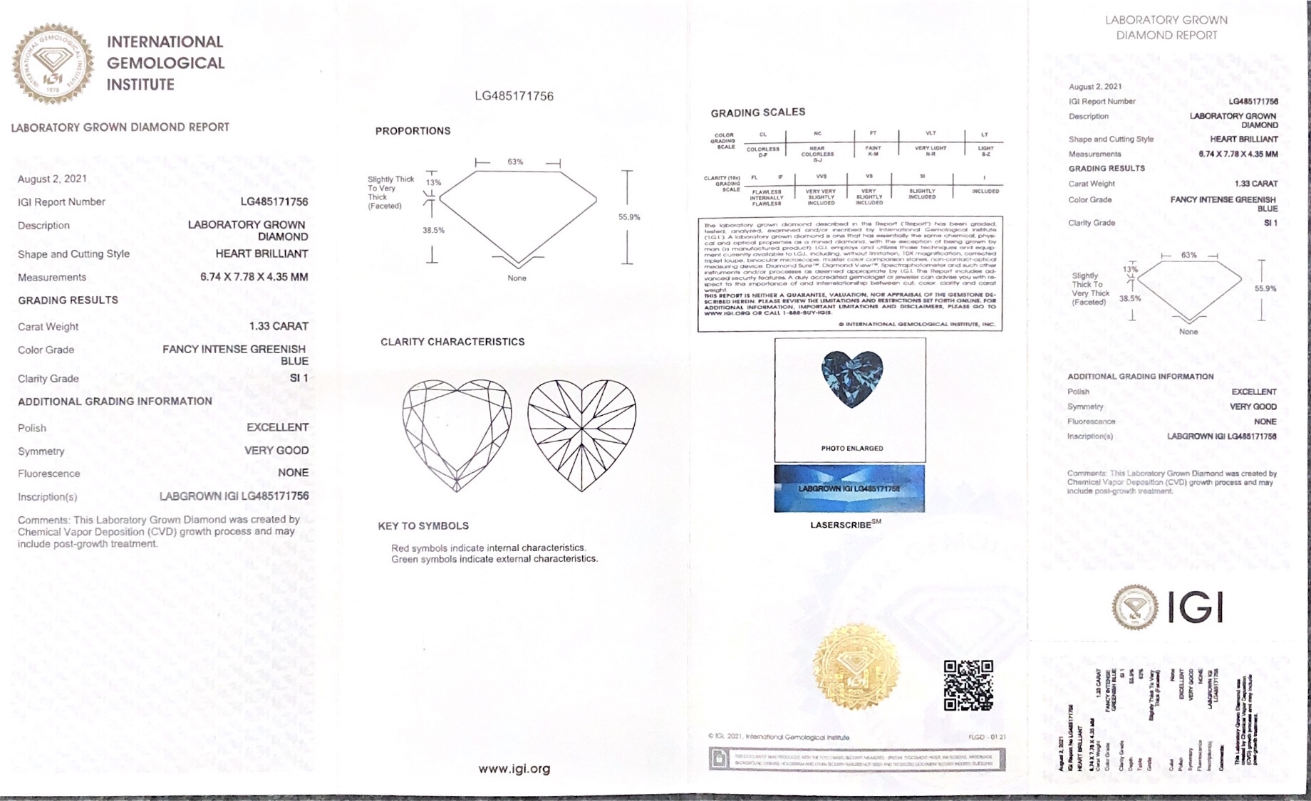 IGI Certified Lab Grown Diamonds 