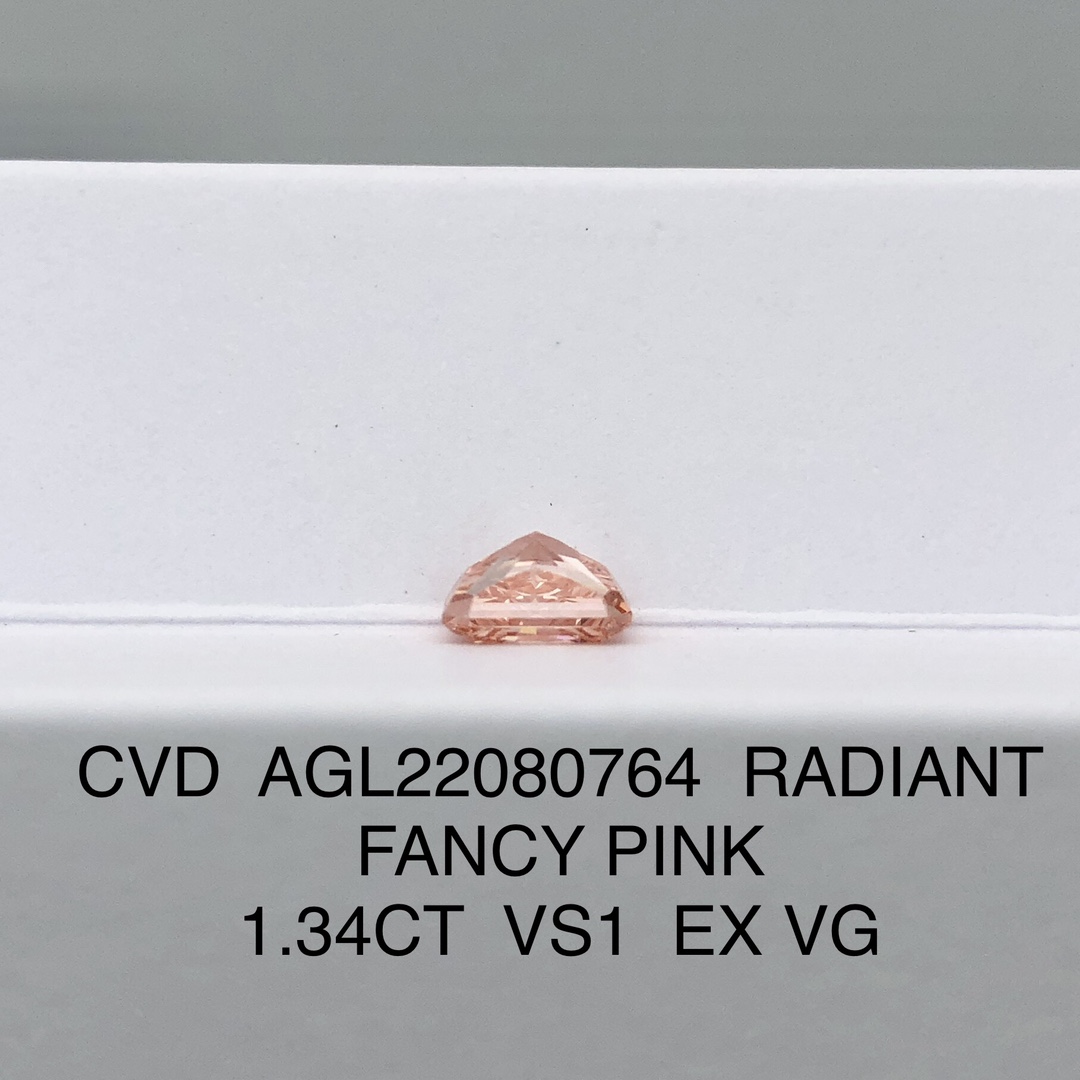Radiant 1.3ct Fancy Pink VS1 CVD Diamond Lab Grown Diamond AGL Certificate 11
