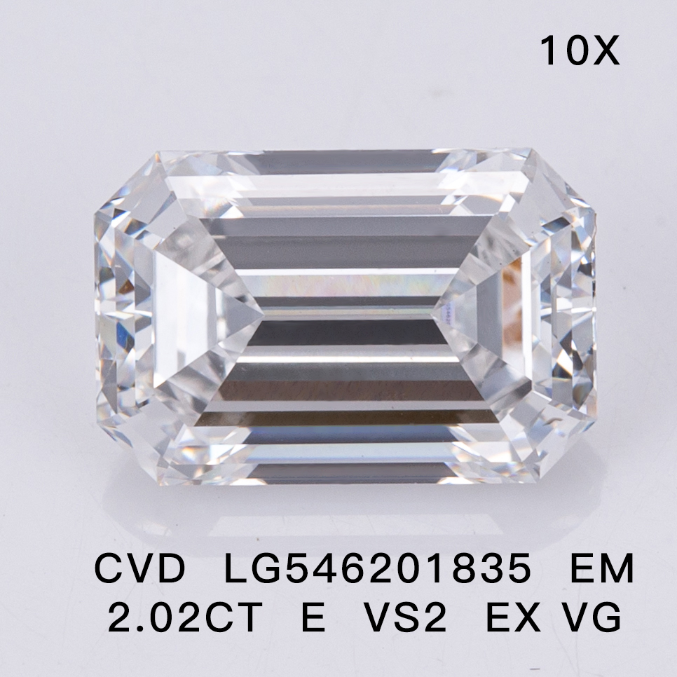 Emerald 2ct E VS2 CVD Diamond Lab Grown Diamond IGI Certificate 6