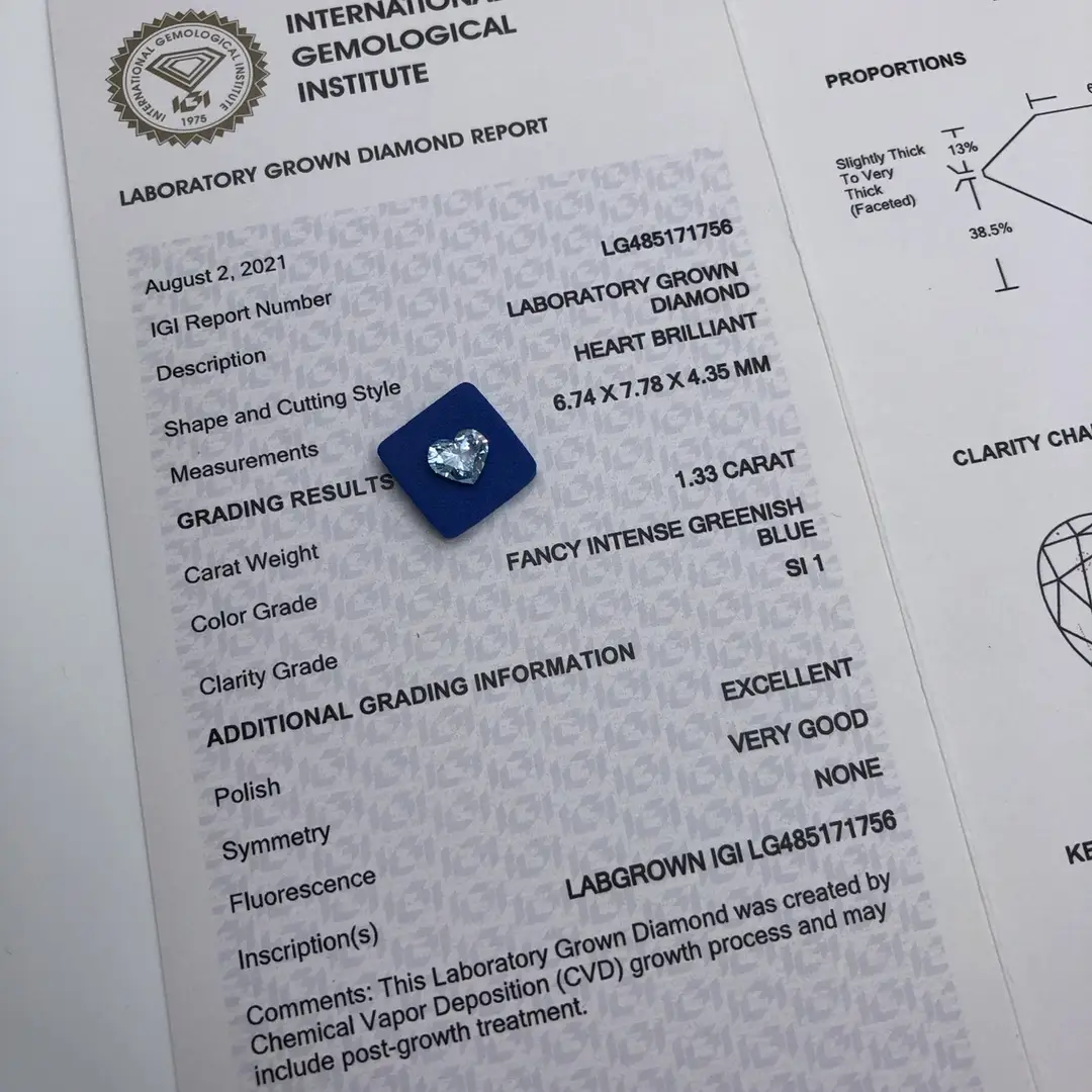 Messi Jewelry | newly heart lab diamond quality assurance 3
