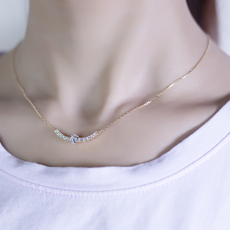 Messi Jewelry - Customization Fashion Jewelry Necklaces 0.5ct Round Cut Lab Grown Diamond Necklace 10K 14K 18K Gold Necklace For Women Necklace 9