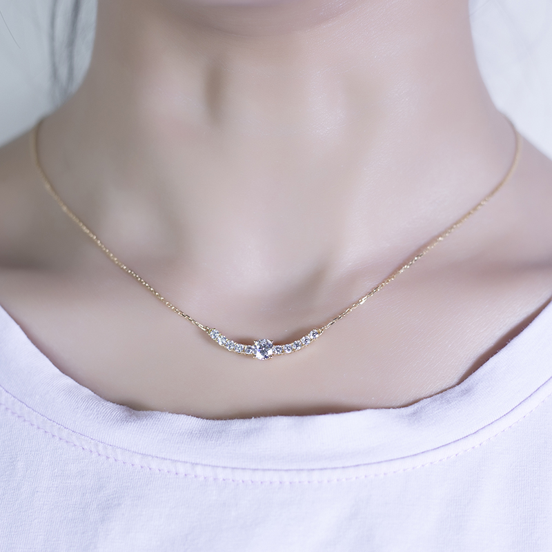 Messi Jewelry - Customization Fashion Jewelry Necklaces 0.5ct Round Cut Lab Grown Diamond Necklace 10K 14K 18K Gold Necklace For Women Necklace 11