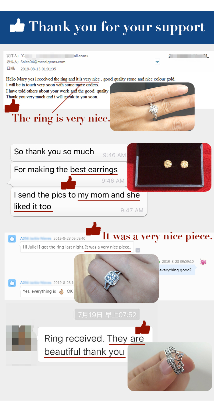 Messi Jewelry - MS-482 Customized 4 Claw 14k 18K Gold 9mm Moissanite Ring Rings 16