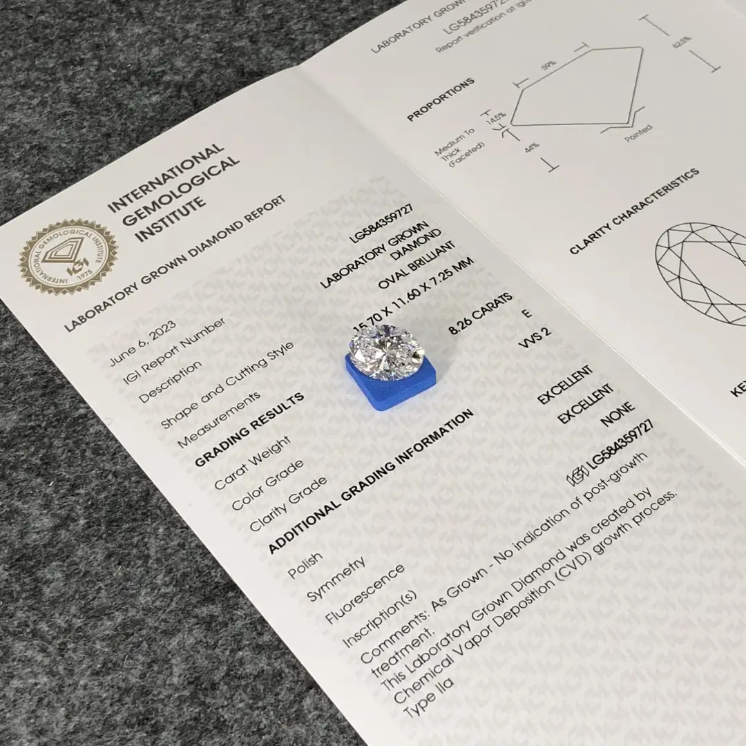 High End 2 carat oval lab diamond from China | Messi Jewelry 6