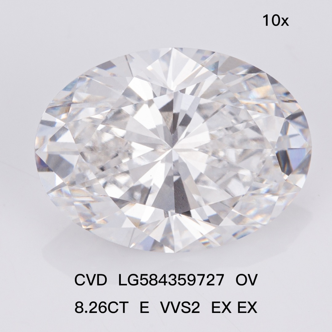 Oval Cut 8.2ct E VVS2 CVD Diamond Lab Grown Diamond IGI Certificate 10