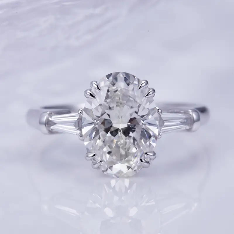 MIGLIOR MSR -1294 IGI Lab Diamond Anello da 1,8 Ct Oval Lab Diamond 18K Gold Anello - Gioielli Messi 1