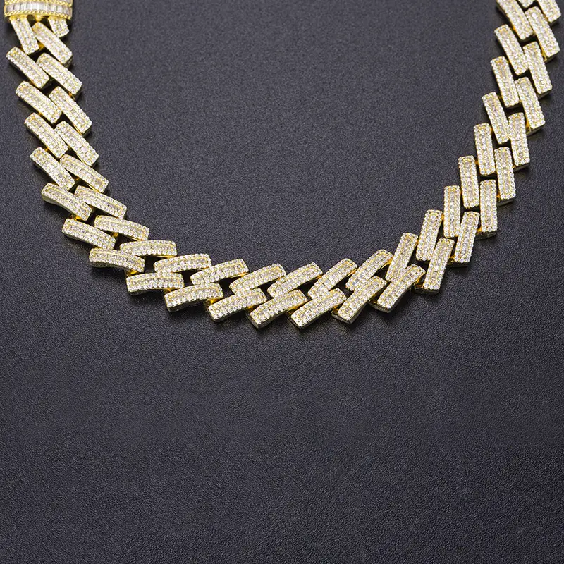 Gioielli Messi - Uomini ghiacciati personalizzati Gollo Gollo Ploting 925 Sterling Silver Cuban Link Catena di qualità Moissanite Diamond Hip Hop Jewelry Collana 1