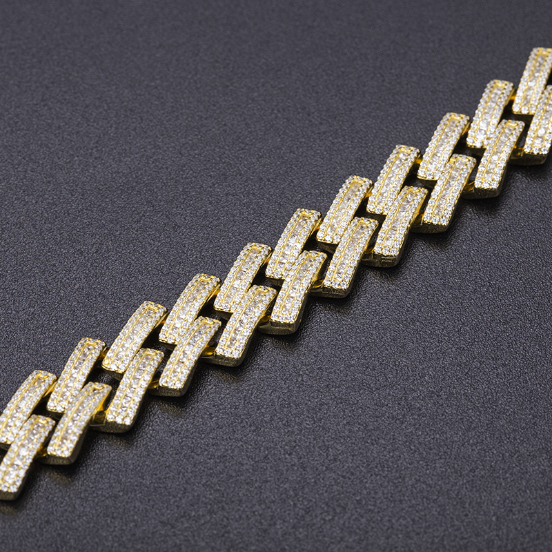 Messi Jewelry - Custom Iced Out Men yellow gold plating 925 Sterling Silver Cuban Link Chain quality Moissanite Diamond Hip Hop Jewelry Necklace 9