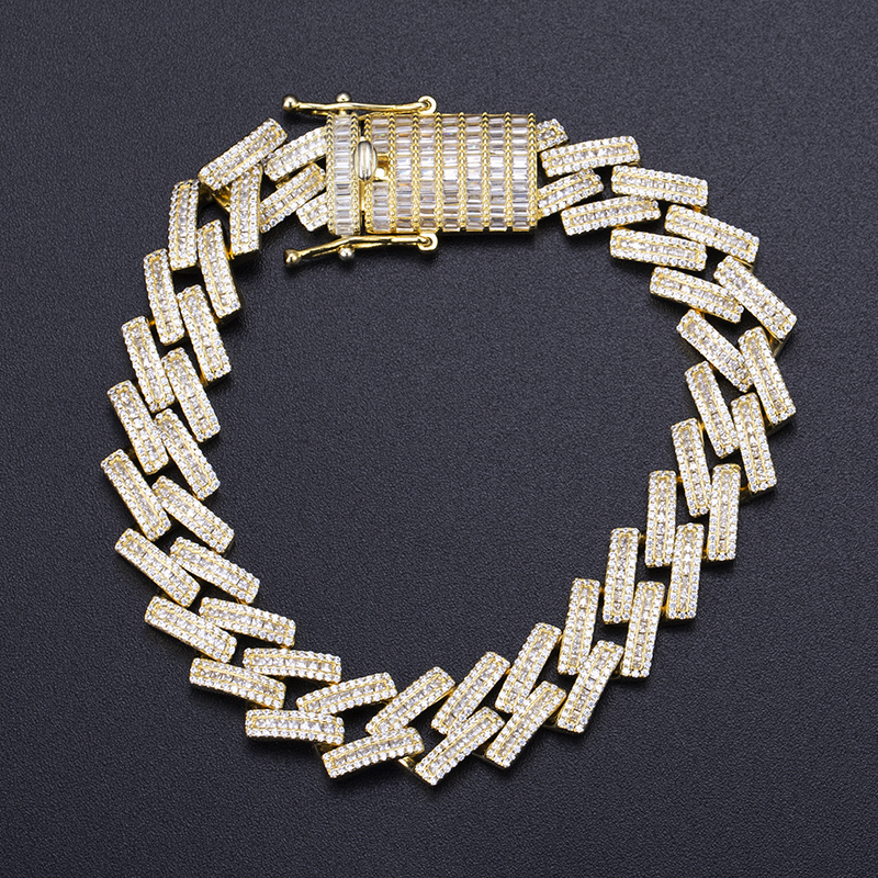 Messi Jewelry - Custom Iced Out Men yellow gold plating 925 Sterling Silver Cuban Link Chain quality Moissanite Diamond Hip Hop Jewelry Necklace 8