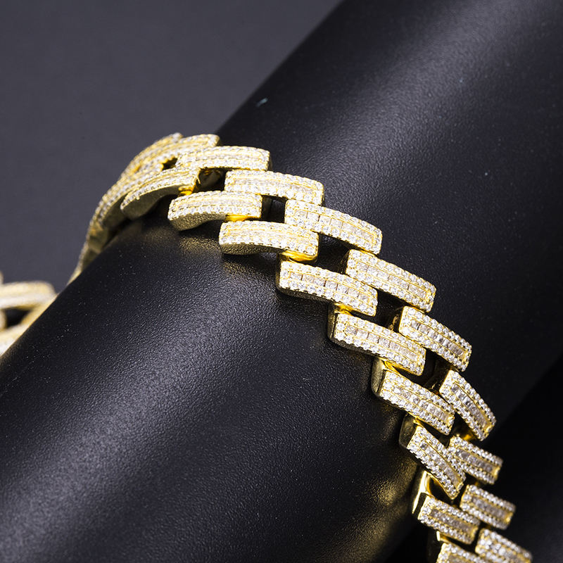 Messi Jewelry - Custom Iced Out Men yellow gold plating 925 Sterling Silver Cuban Link Chain quality Moissanite Diamond Hip Hop Jewelry Necklace 10