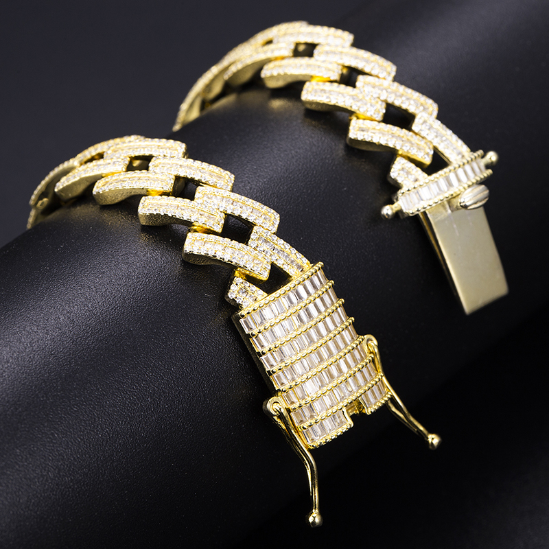 Messi Jewelry - Custom Iced Out Men yellow gold plating 925 Sterling Silver Cuban Link Chain quality Moissanite Diamond Hip Hop Jewelry Necklace 11