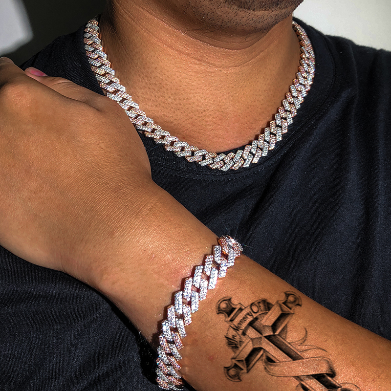 Messi Jewelry - MSN-518 Iced Out Hip-hop Jewelry Men's Moissanite Cuban Link Chain Cuban Link Chain 20