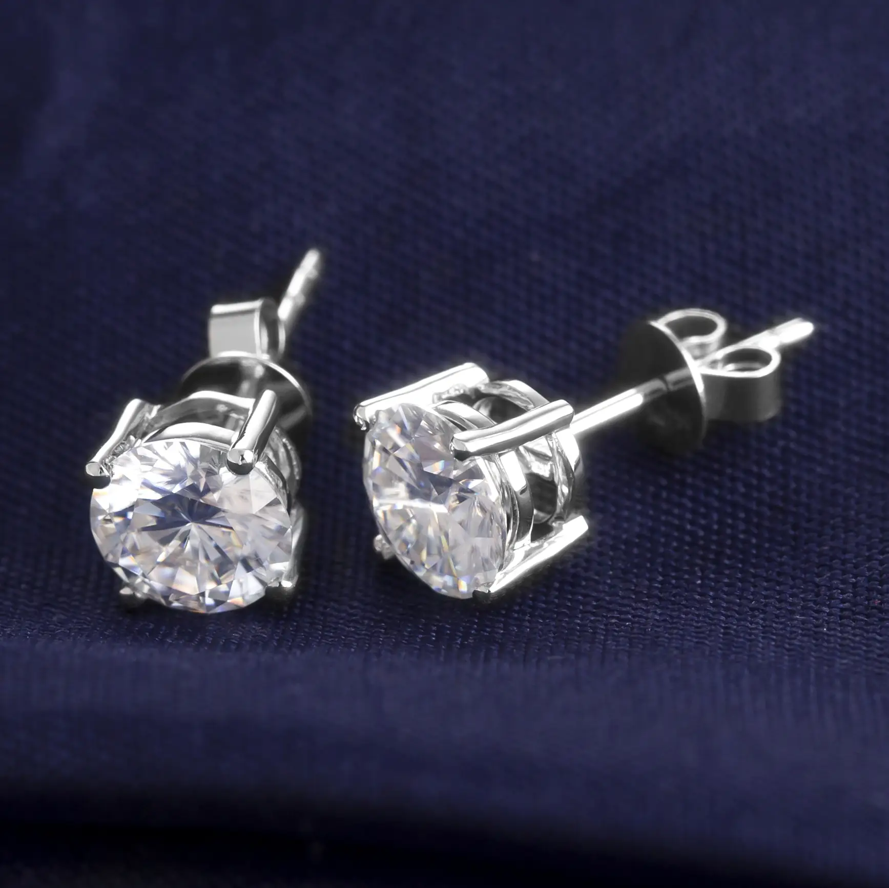 Man Made Diamond Stud Earrings - High Quality Fashion Jewelry 3