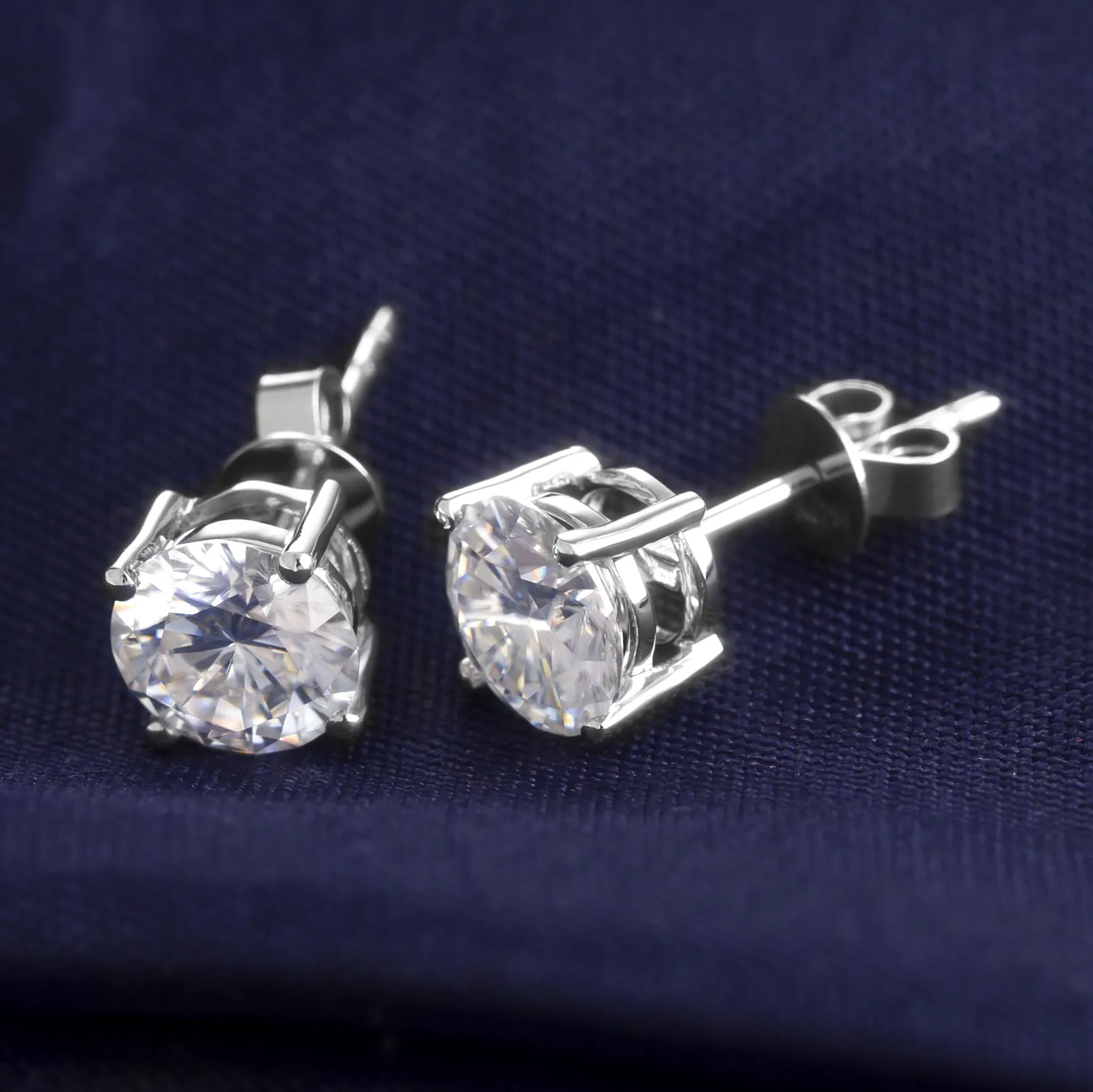Man Made Diamond Stud Earrings - High Quality Fashion Jewelry 3