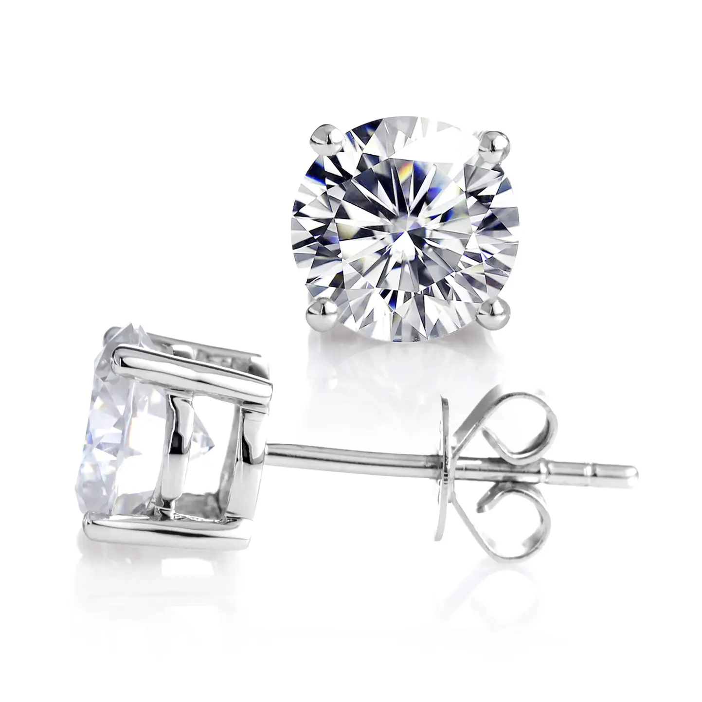 Man Made Diamond Stud Earrings - High Quality Fashion Jewelry 7
