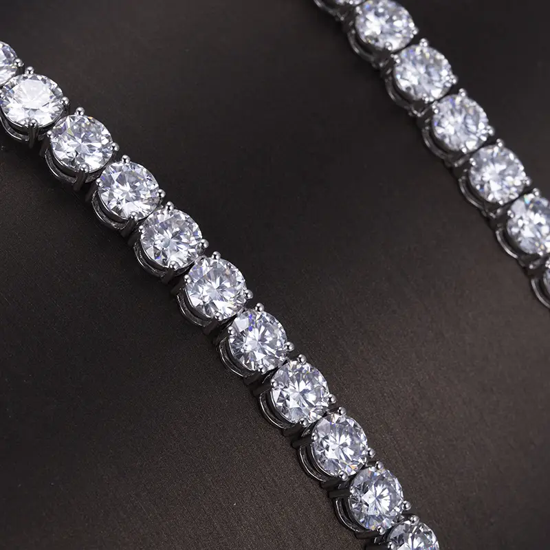 Messi 7.5mm Moissanite Tennis Necklace in Gold - Fine Jewelry 4