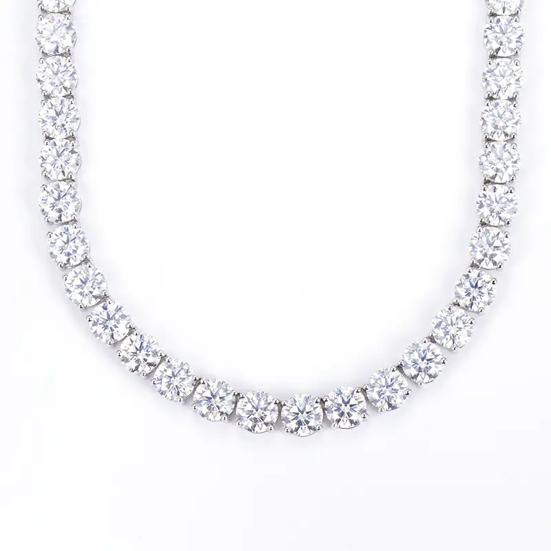 Messi 7.5mm Moissanite Tennis Necklace in Gold - Fine Jewelry 7