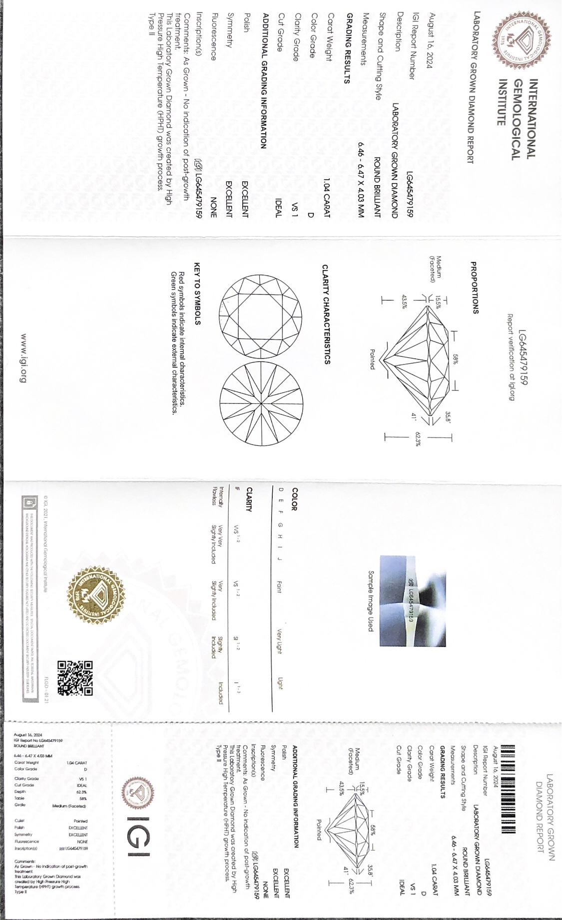 IGI Certified 1.04CT Round Lab Diamond - Napasibo nga Alahas 7