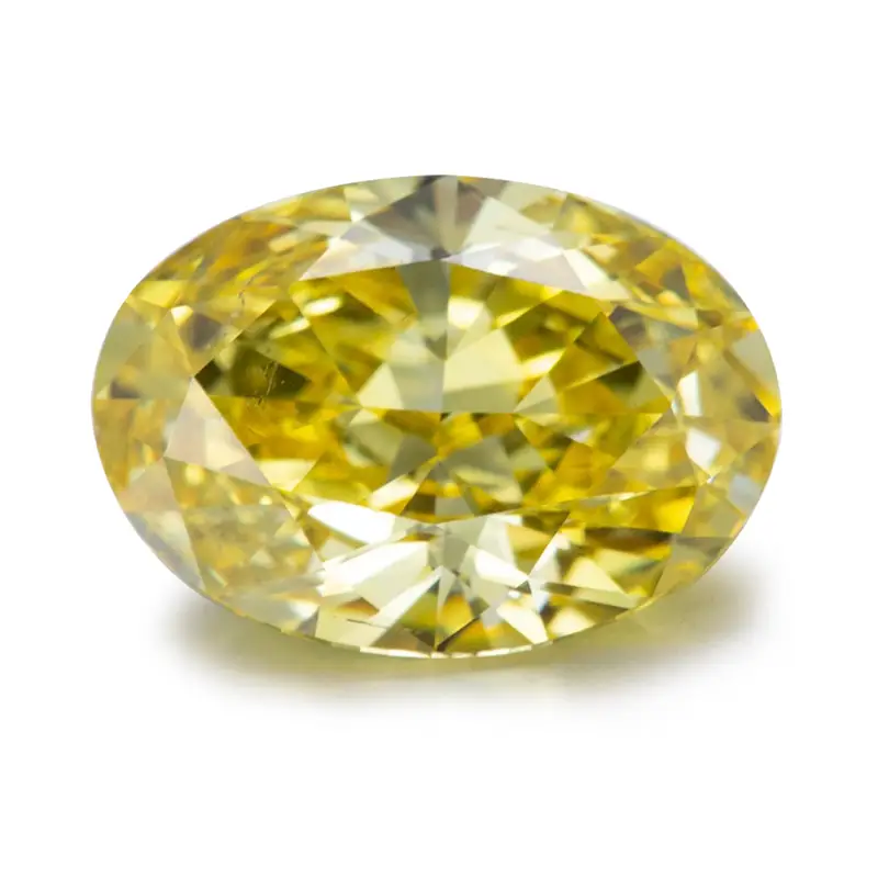 Gioielli Messi - Messi gioielli ovali taglio ovale fantasia vivido giallo sintetico diamante cvd hpht laboratorio giallo giallo coltivato 1