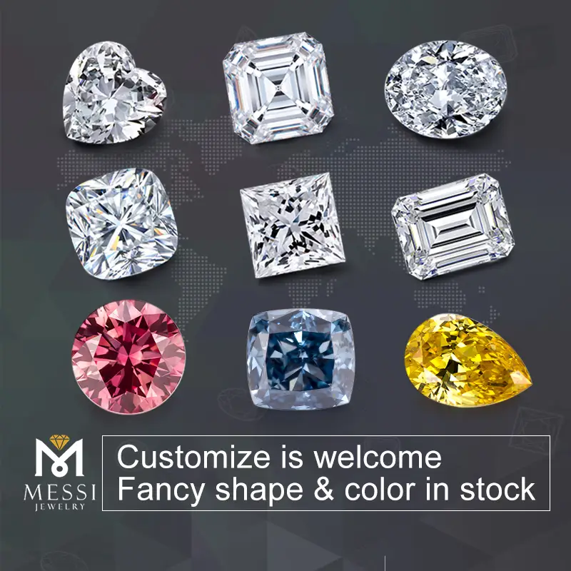 Messi Lab Grown Diamond 2ct Fancy Vivid Yellow Cushion Cut 5