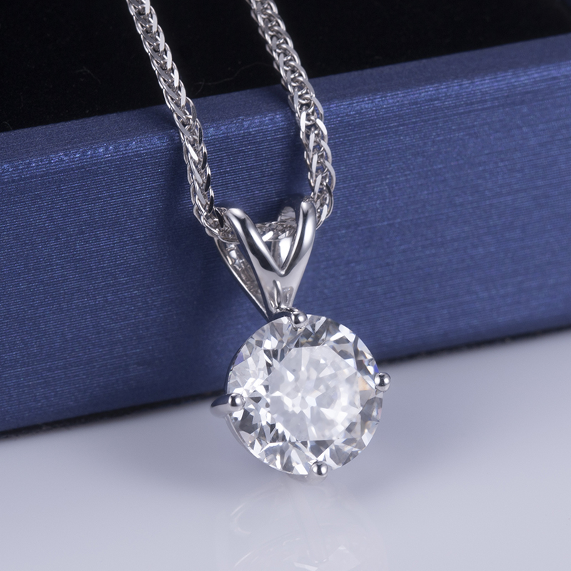 Messi Jewelry - Messi Jewelry MSN-505 18K White Gold 3.01CT VS2 Engagement Wedding of Women's Diamond Necklace Necklace 11