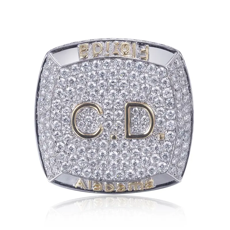 Miglior Design Custom Design Diamond Moissanite 925 Silver 18K 14K 10K Gold Custom Hiphop Ring Company - Gioielli Messi 1