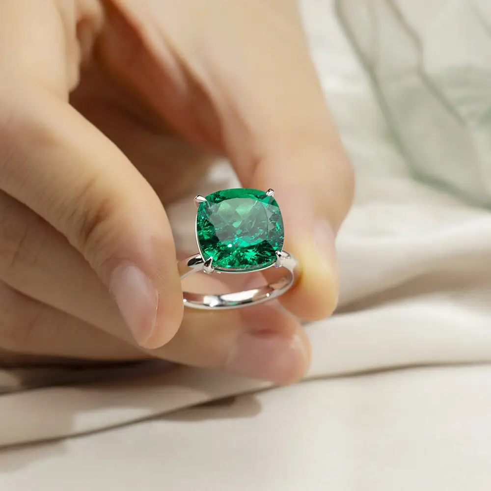 Customizable 14K Best Emerald Ring by Messi Jewelry 3