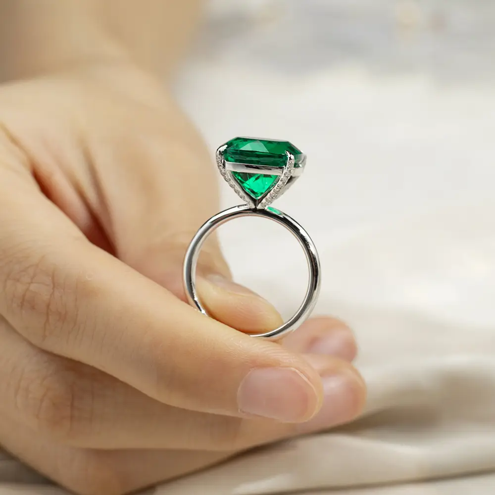 Customizable 14K Best Emerald Ring by Messi Jewelry 4