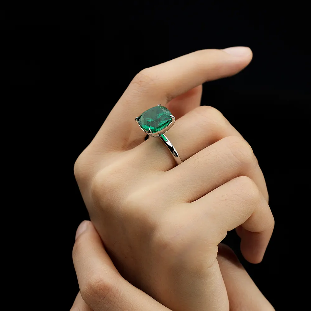 14K Best Emerald Ring - Customizable Specifications - Messi Jewelry 6