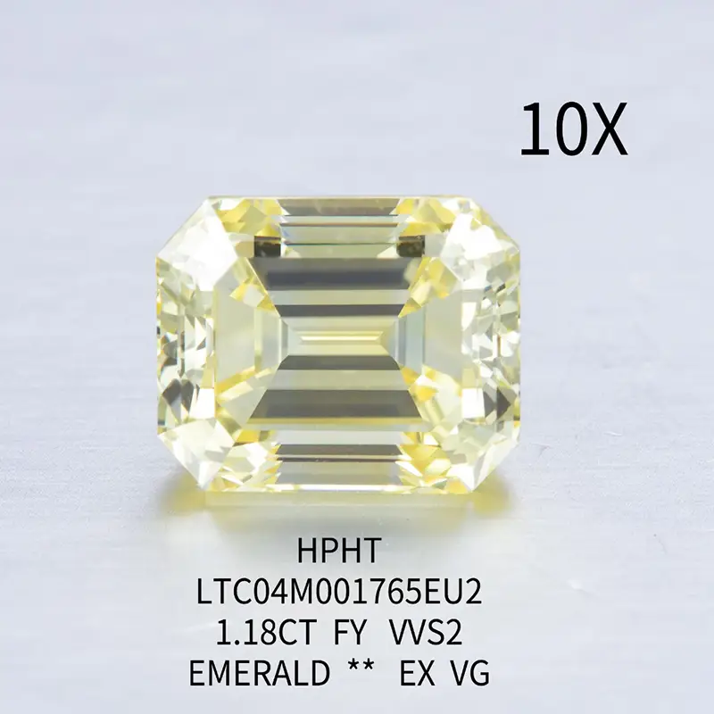 Yellow Lab Grown Emerald Cut Diamond - High Quality & Competitive Price 4