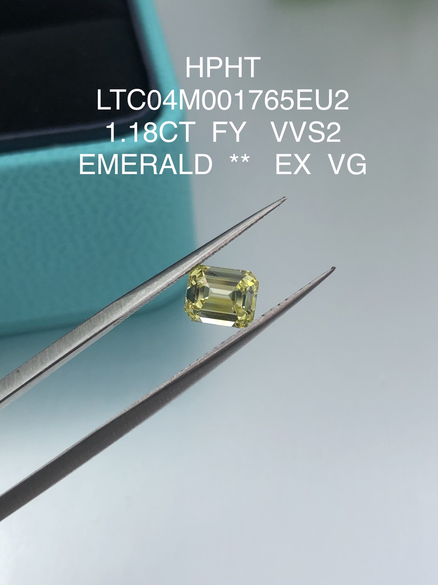 Messi Jewelry HPHT CVD Lab Created Diamond Fancy Vivid Yellow Emerald Cut Yellow Lab Grown Diamond Yellow 14